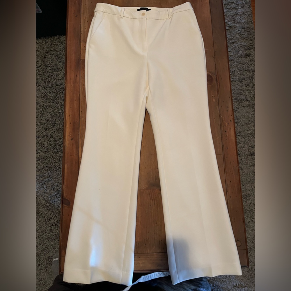 Talbots Cream Wide Leg Raleigh Pants - Picture 2 of 5